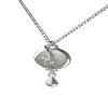 ResQ Luxury Safety Necklace for Women, Medical Alert Necklace, GPS Tracker, 24/7 Human Agent Support, Personal Alarm Jewelry - Mahi Wheat Necklace (Silver on Silver) view 1