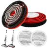 4 Pack Steam and Scrub Mop Replacement Brushes & Pads for Shark S7000 S7201 S8001 S8201 Series (2 Bristle Brushes+2 Mop Pads), Heavy Duty Scrub & Daily Clean Kit, Scratch-free Washable Reusable view 1