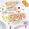 50 Pack Silver Cellophane Treat Bags - 5.1 x 10.6 Inch Clear Candy Bags with 60 Silver Ties, Plastic Goodie Bags for Wedding, 25th Anniversary, Modern Party Favors & Luxury Boutique Gift Packaging view 3