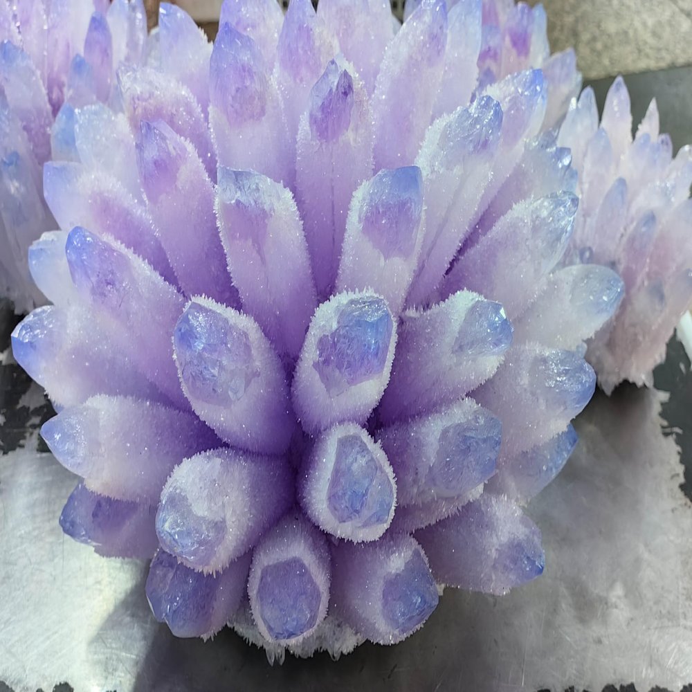 Unique Raw Rainbow Angel Aura Crystal Geode Cluster Home Decor Rock Crystal Tower Cluster Mineral Specimen Quartz Geode Cluster Lotus Flower 4inch 1pcs