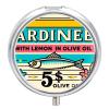 Canned Sardines Fish Metal Round Pill Box, 3 Compartment Travel Organizer, Portable Pill Container with Secure Latch, 2 Inch Circular Vitamin Caddy for Pills and Vitamins, Gift for Him Her Elderly view 1