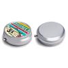 Canned Sardines Fish Metal Round Pill Box, 3 Compartment Travel Organizer, Portable Pill Container with Secure Latch, 2 Inch Circular Vitamin Caddy for Pills and Vitamins, Gift for Him Her Elderly view 3