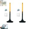 2 in 1 Window Screen Cleaning Brush, Car Screen Cleaning Brush with Squeegee, Wet Dry Dual-Use Window Screen Cleaner Tool, Multi-Purpose Mesh Screen Cleaner for Patio Door Porch (Yellow) view 1