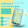 Automatic Pop-Up Portable Floss Pick Dispenser Refillable Travel Storage Case Compact Oral Care Organizer Box for Home Restaurant Workplace Pocket Use view 2
