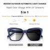HOOBAY Photochromic Progressive Multifocus Reading Glasses Women,Progressive Readers No Line Quick-Transition Sunglasses (Pearl Blue, 3, x) view 2