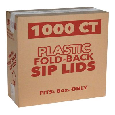 VeZee Plastic Flat Tear-Back with Pinhole Design Lids for 8 oz Poly Paper Cups | Leak Resistant Design, Disposable Drinkware for Cafe Office & Takeaway Use | 3000 Count