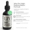 LIV Liquid Vitamin B7 Biotin 10,000 mcg 60mL Dropper Hair, Skin & Nails Support, Unflavored, 60 Servings view 3