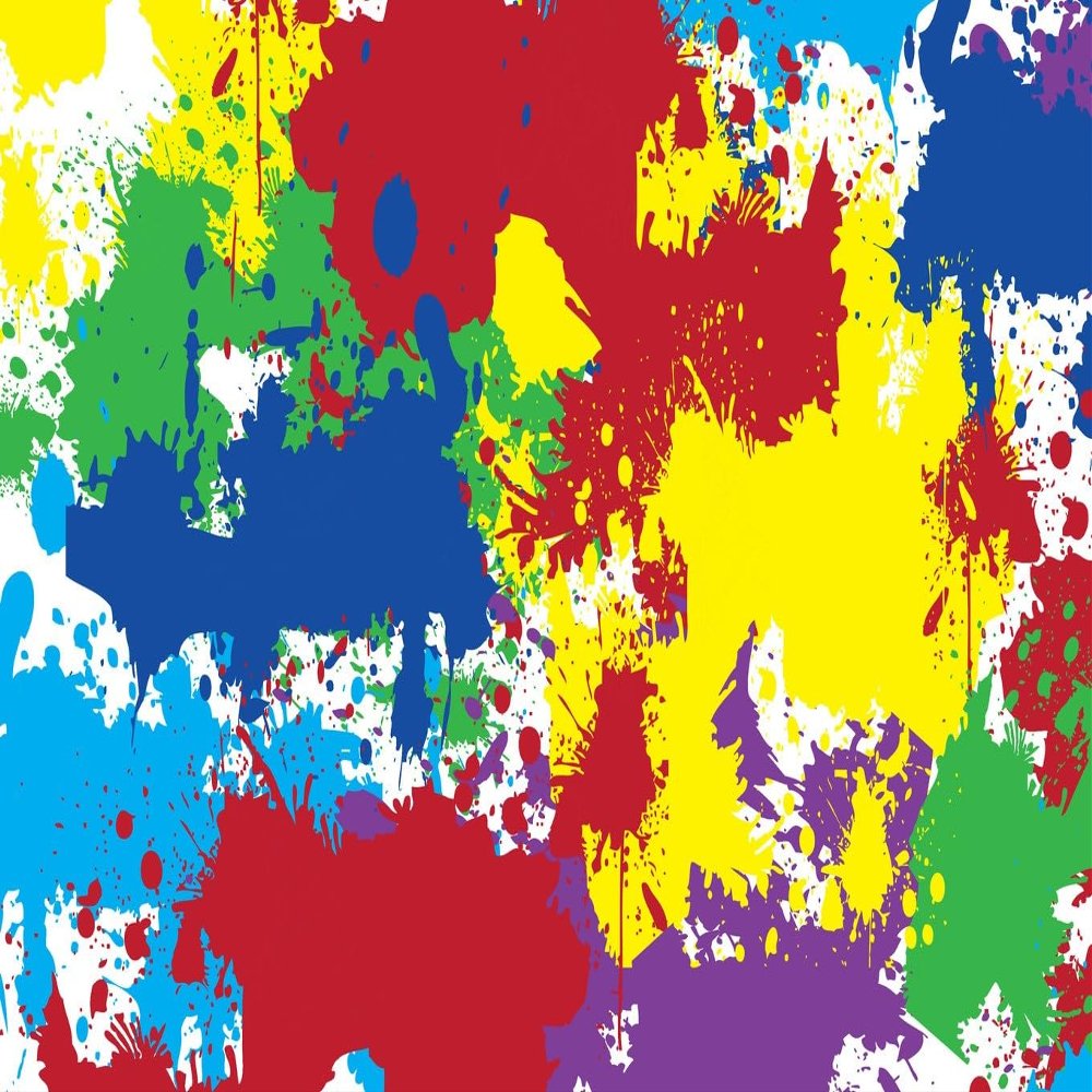 Rainbow Paint Abstract Splash Pattern On Edible Image Chocolate Transfer Sheet. Apply To Your Custom Chocolate Treats