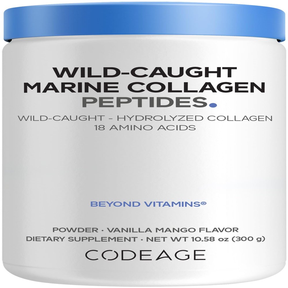 Codeage Marine Collagen Peptides Powder, Type I & III, Vanilla Mango, 10 oz