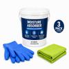 Moisture Absorber 3 Pack with Gloves & Microfiber Cloth Dehumidifier for Closet, Bathroom, Basement, Garage view 3