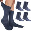 YARMIS Mens Diabetic Dress Socks Size 13-15 Loose Fit Thin, Cotton, Non-Binding Diabetic Socks for Men 4 Pairs Blue Crew view 1
