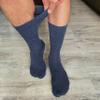 YARMIS Mens Diabetic Dress Socks Size 13-15 Loose Fit Thin, Cotton, Non-Binding Diabetic Socks for Men 4 Pairs Blue Crew view 2