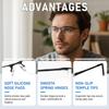 2 Pack Men's Half Frame Metal Reading Glasses , Mobile/Computer Reader view 3