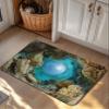 Qiaullityot Underwater Cave Bath Stone Mat, Super Absorbent Diatomite Shower Mat, Sunbeams Coral Coastal Quick Drying Non-Slip Stone Mats for Bathroom Kitchen Counter Easy to Clean 20"x32" view 3