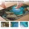 Qiaullityot Underwater Cave Bath Stone Mat, Super Absorbent Diatomite Shower Mat, Sunbeams Coral Coastal Quick Drying Non-Slip Stone Mats for Bathroom Kitchen Counter Easy to Clean 20"x32" view 4