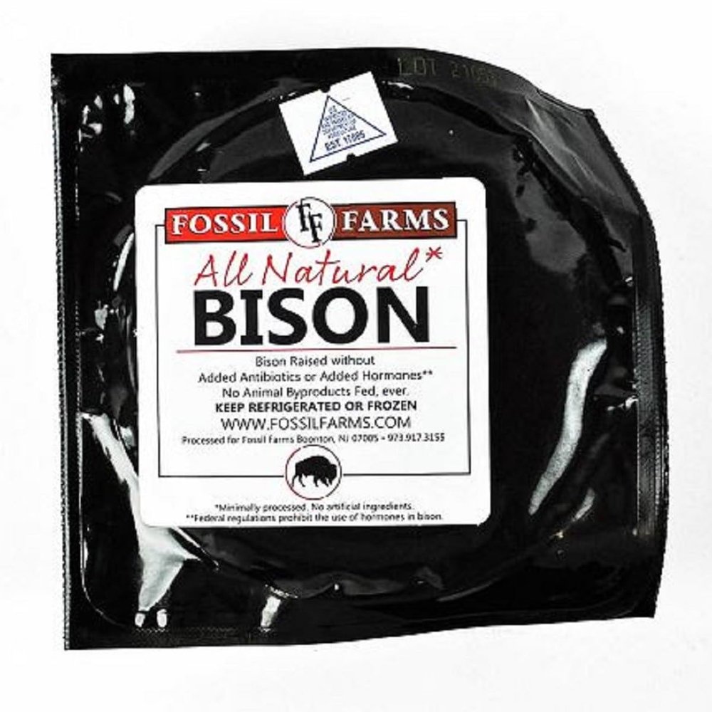 Fossil Farms Bison Burger Patties, Rich Flavor, Lean Protein, 10 count of 1 lb each, 10 lb Case, Frozen, Ideal for Grilling and Gourmet Menus