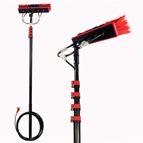 Telescopic Window Cleaner,Cleaning Brush Water Fed Pole Kit,Window Cleaning Pole Water Fed Telescopic Brush Extendable Cleaner Conservatory Roof,Cleaning and Washing Tool for Window Glass,So