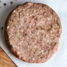 Fossil Farms, LLC., Premium Lamb Burgers, Juicy Flavor, Frozen, 10 count of 1 pound each, 10 pound Case, Ideal for fast-casual dining and catering, Perfect for creative culinary applications