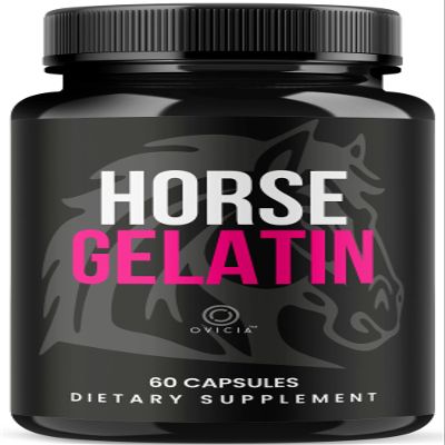 Horse Gelatin Capsules - Official HorseGelatin Pill Advanced Premium Formula Support Maximum Strength, All Natural Ingredients Vitamin for Overall Health & Wellness, 60 Capsules for 1 Month