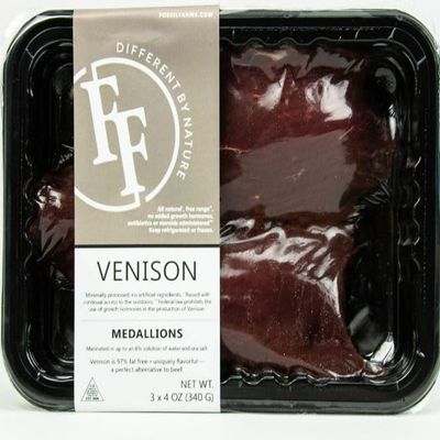 Fossil Farms Venison Medallions Frozen Tender Venison Medallions, 14 count of 12 oz each, 10.5 lb Case, Perfect for Searing or Sous Vide, Lean Protein for Gourmet Dishes
