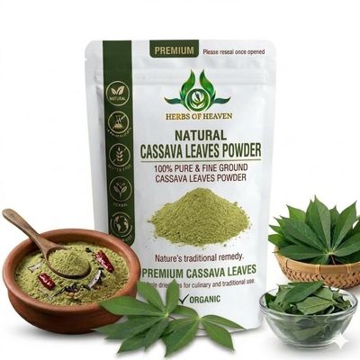 Dried Cassava Leaves Powder - 100% Pure Dride Leaves Powder For Cooking And Culinary use - Cultivated From Sri Lanka And Gluten Free - 100% Pure, Premium Qulaty (100g)