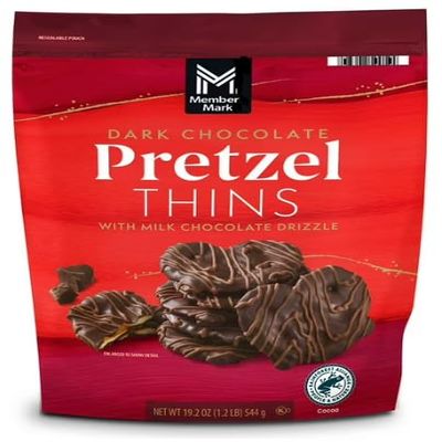Member Marks Dark Chocolate Pretzel Thins, 19.2 oz.