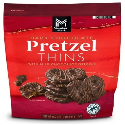 Member Marks Dark Chocolate Pretzel Thins, 19.2 oz.