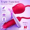 Rose Style Massager for Women 10 Modes, Rechargeable, Lightweight, Quiet & Discreet Design #7621 (Rose red) view 2