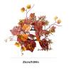 1PCS Fall Candle Rings Wreaths Decorative Rattan Garland with Maple Leaf Berries for Thanksgiving Halloween Table Decor (No) view 2