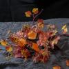 1PCS Fall Candle Rings Wreaths Decorative Rattan Garland with Maple Leaf Berries for Thanksgiving Halloween Table Decor (No) view 3