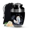 JAGSHASHI Cat Urn for Ashes for Women - Cat Cremation Urns for Human Ashes Adult Female - Funeral Urn for Adult Male, Urns for Human Men, Burial Ash Holder for Mom Dad Large Size Black 10 Inch view 1