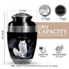 JAGSHASHI Cat Urn for Ashes for Women - Cat Cremation Urns for Human Ashes Adult Female - Funeral Urn for Adult Male, Urns for Human Men, Burial Ash Holder for Mom Dad Large Size Black 10 Inch view 2