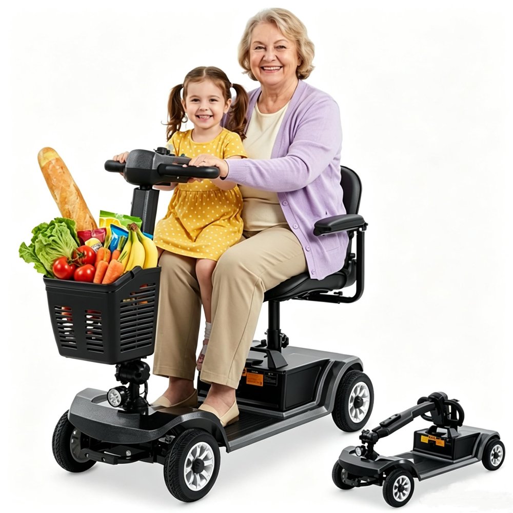 Movcan S-02 4 Wheel Mobility Scooter Seniors & Adults, UL & TSA Certified