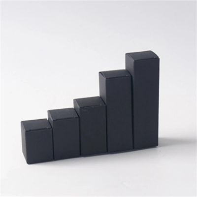 HGKdtRY 50pcs Rectangular Folding Kraft Paper Box Black White Cardboard Box for Packaging Candle Gift Box for Wedding Party Favor Candy Moving Supplies(Black,6x6cm LxW,7cm H)