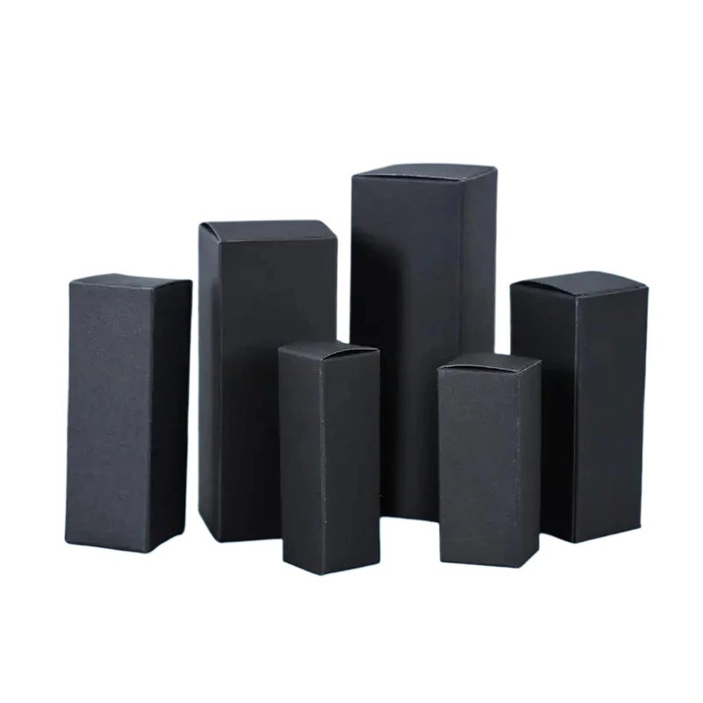 HGKdtRY 50PCS Small Long Tube Cardboard Box Blank Paper Box For Packing Lipstick Essential oil bottle Perfume Packaging Business Box Moving Supplies(Black,2.8x2.8x8.5cm-50pcs)