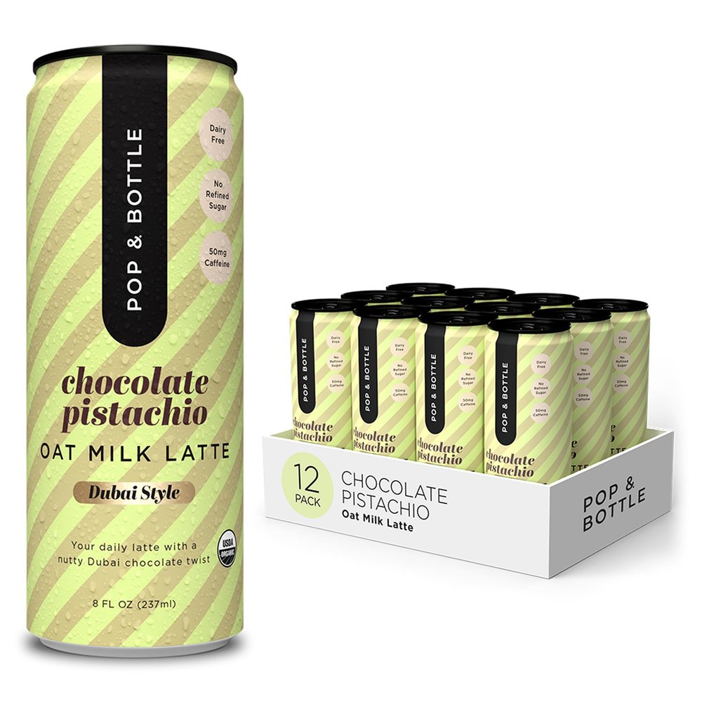 Pop & Bottle - Dubai Style Chocolate Pistachio, 8 Fl Oz (Pack of 12)