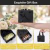 Segbeauty 2pcs 4.7x3.9x2'' Empty Mini Drawer Paper Gift Boxes, Pink Black view 2