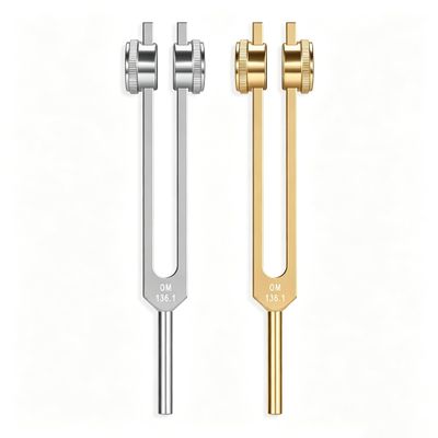 136.1Hz OM Weighted Tuning Fork Set, Gold & Silver, 2 Pack