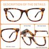 OETOILUNA Computer Blue Light Blocking Reading Glasses, 2.75 3.25 Diopters for Womens Man (tortoiseshell color, 3.0, x) view 3