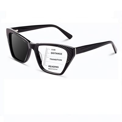 HOOBAY Photochromic Progressive Multifocus Reading Glasses Women,Progressive Readers No Line Quick-Transition Sunglasses (Black, 1.75, x)