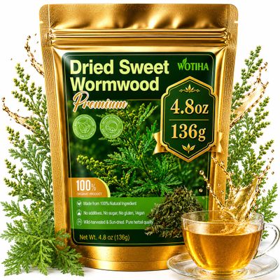 WOTIHA Sweet Wormwood Herb (Artemisia Annua) - 136g (4.8 oz) Premium Dried Loose Leaves for Herbal Tea & Aromatherapy