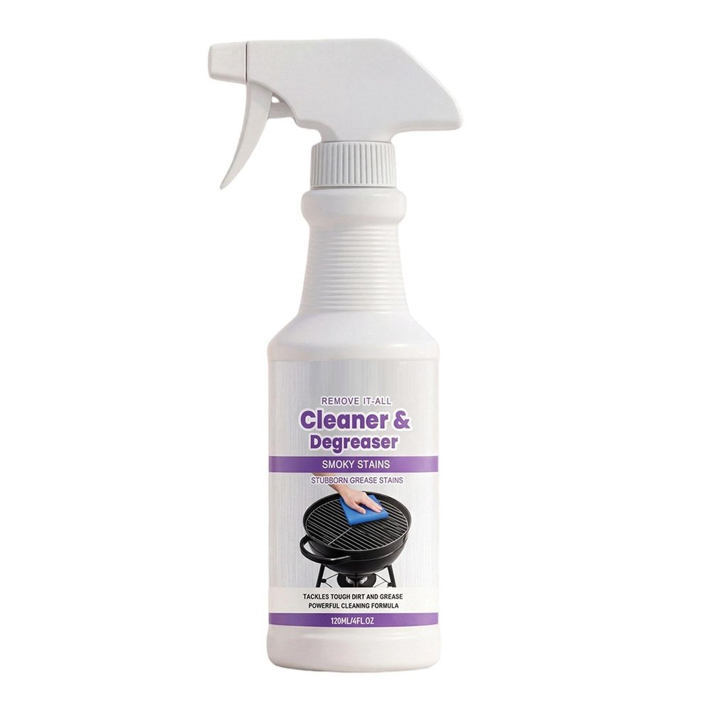 BBQ Grill Cleaner Spray Outdoor Grease Remover, Powerful Burnt Food Cleaning Formula | Safe Kitchen Degreaser, Stubborn Oil Stain Solution for Stove Grill Pan