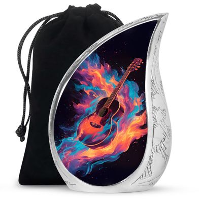 YASUBJAG Guitar Urns - Guitar Urn for Ashes Adult Male - Handcrafted Cremation Urns for Men - Large Funeral Urn for Family - Urn for Human Ashes Adult Female Mom Dad - Memorial for Women (10 Inch)