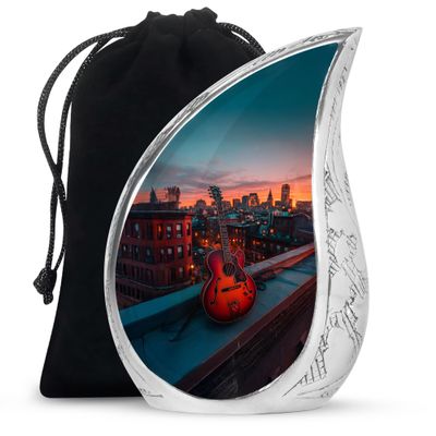 YASUBJAG Guitar Cremation Urns for Human Ashes - Guitar Music Lover Urns for Human Ashes Adult Female - Burial & Funeral Decorative - Cremation Urn for Adult Man - Memorial Urn for Male 10 Inch