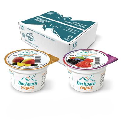 Backpack Yogurt Mango and Summer Berry Variety Pack, 4 oz (24ct), No Fridge Needed