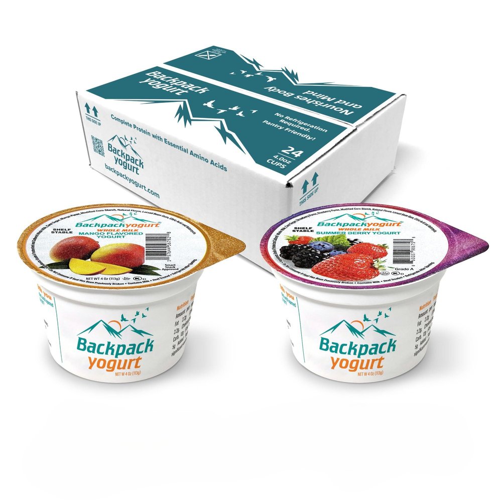 Backpack Yogurt Mango and Summer Berry Variety Pack, 4 oz (24ct), No Fridge Needed