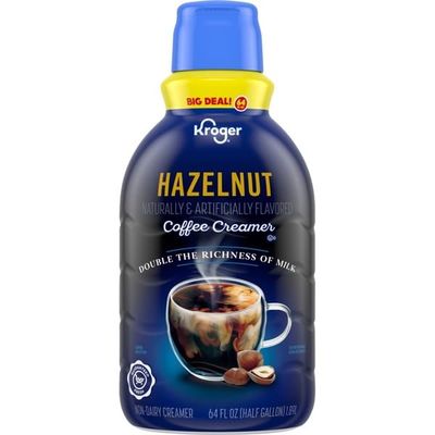 Hazelnut Flavored Liquid Coffee Creamer, Rich and Creamy, Smooth Nutty Taste, Non-Dairy, 64 fl oz Bulk Value Size