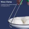 Hot Plate Pan Dish Clamp Lifter for Microwave Oven Slip Curved Design Sturdy Stainless Steel Lightweight 7.09in view 3