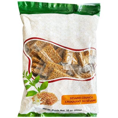 Sesame Crunch Candy, Individually Wrapped Sesame Bars, Sweet Sesame Snack, Crunchy & Delicious Treat, 16 oz (454g)