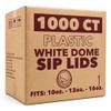 VeZee White Dome Lids for 10, 12 & 16 oz Poly Paper Cups | Leak Resistant Fit with Sip Opening and Vent Hole | Disposable Plastic Lids for Hot Cold Drinks Coffee Tea Cups | 3000 Count view 1